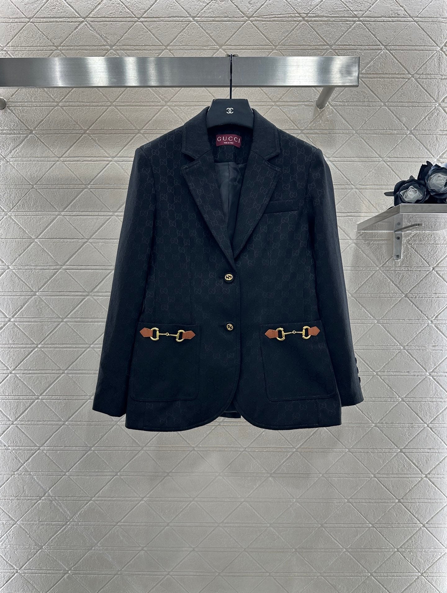 25fw Flip collar jacquard suit jacket