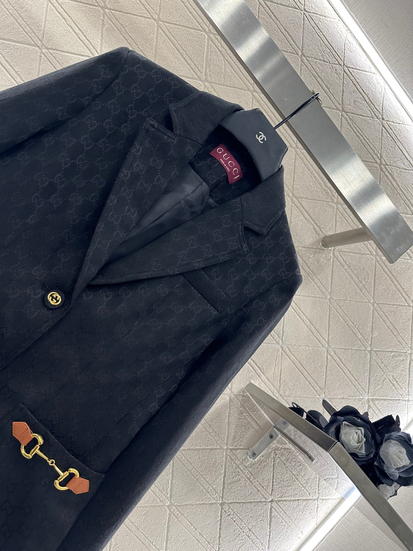 25fw Flip collar jacquard suit jacket