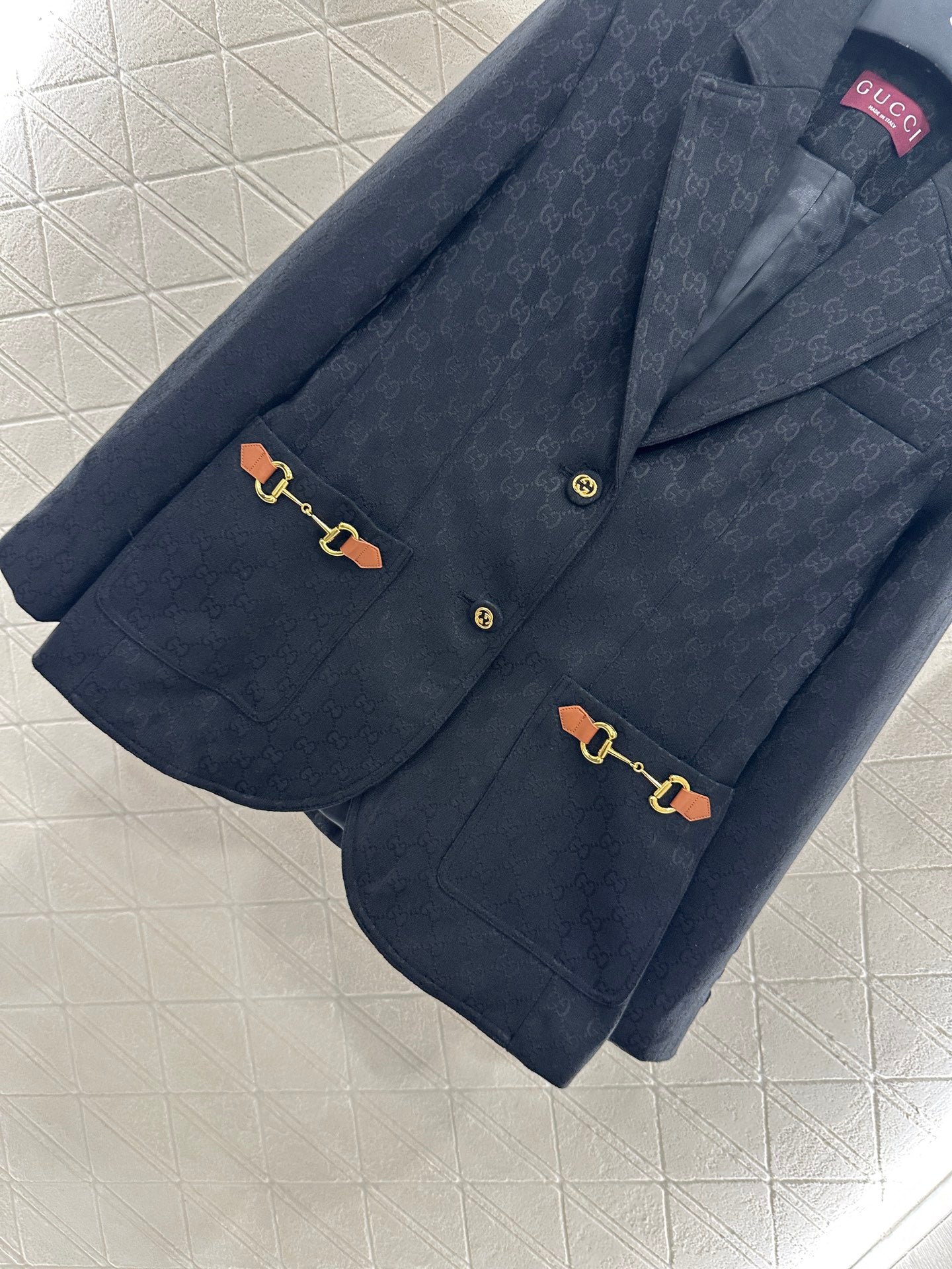 25fw Flip collar jacquard suit jacket