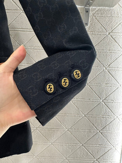 25fw Flip collar jacquard suit jacket