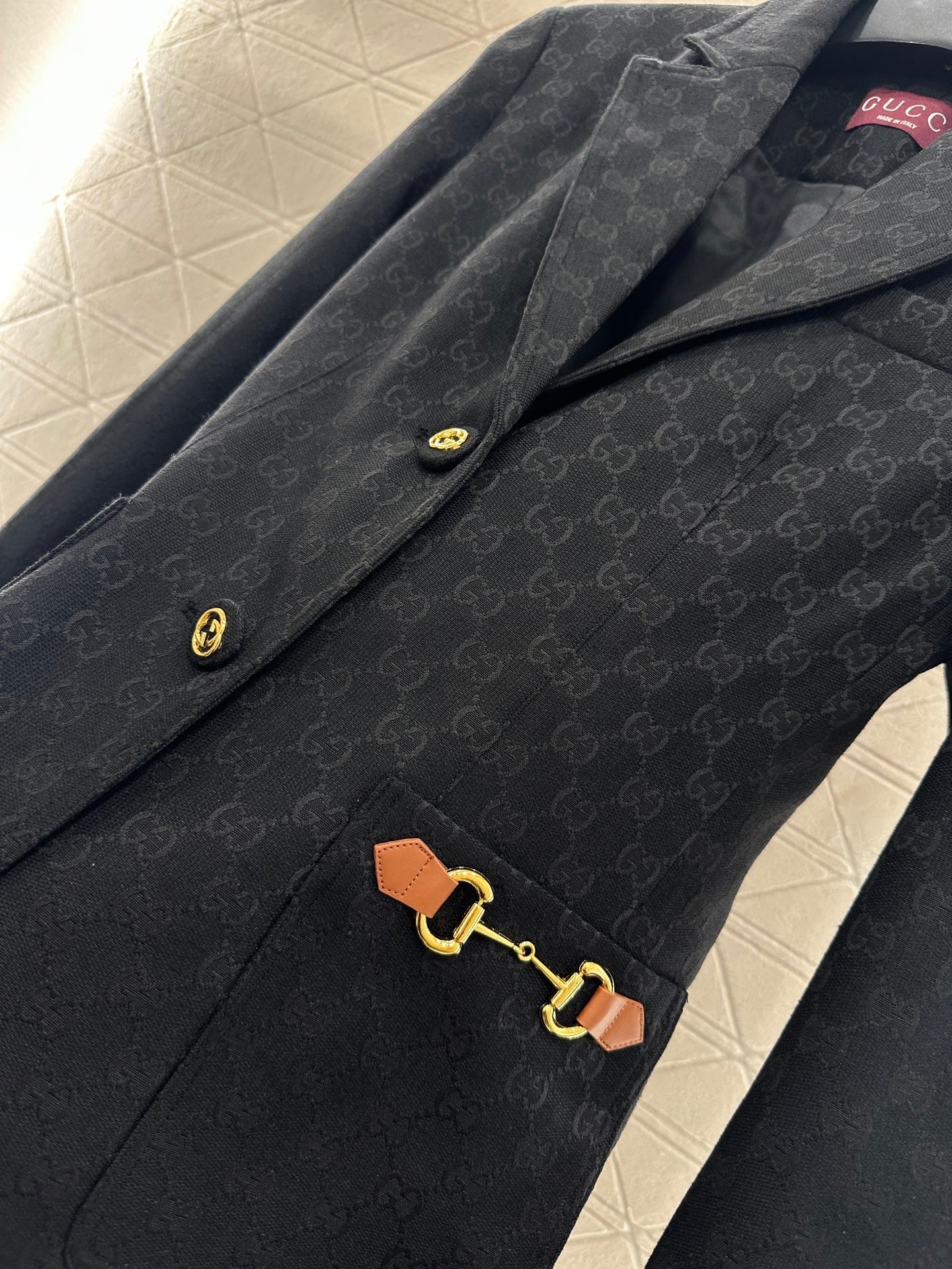 25fw Flip collar jacquard suit jacket