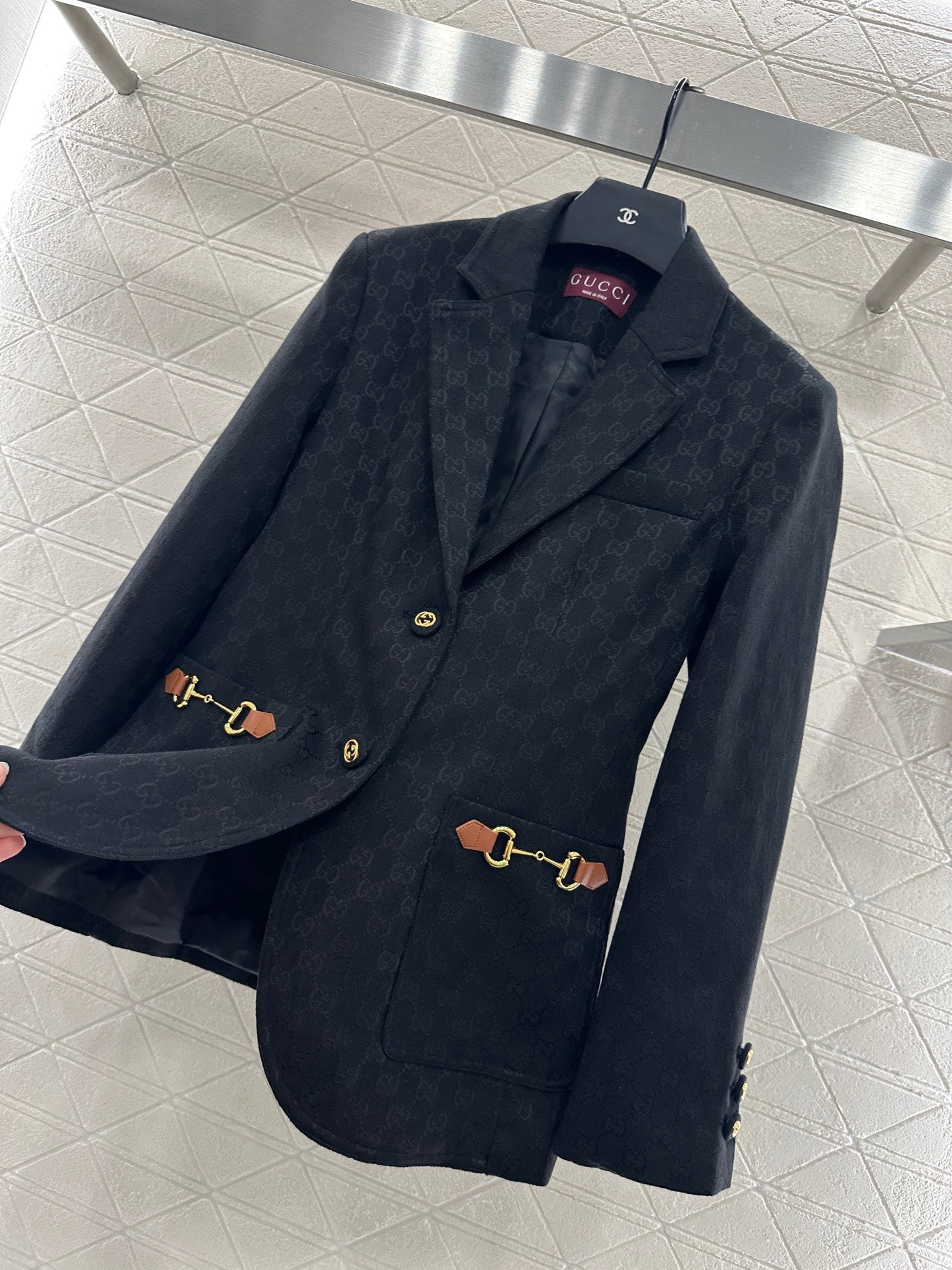 25fw Flip collar jacquard suit jacket
