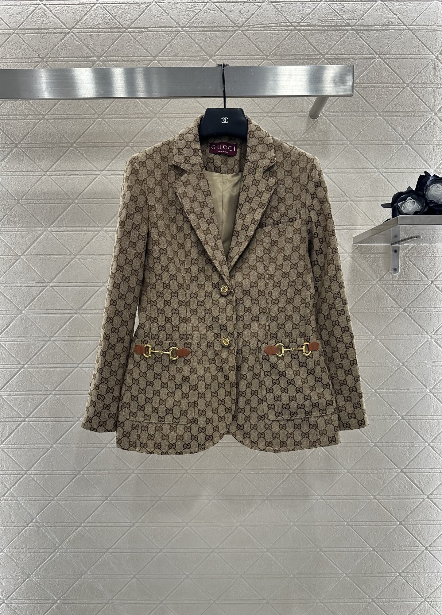 25fw Flip collar jacquard suit jacket