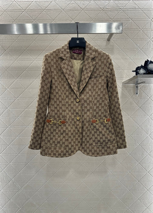 25fw Flip collar jacquard suit jacket