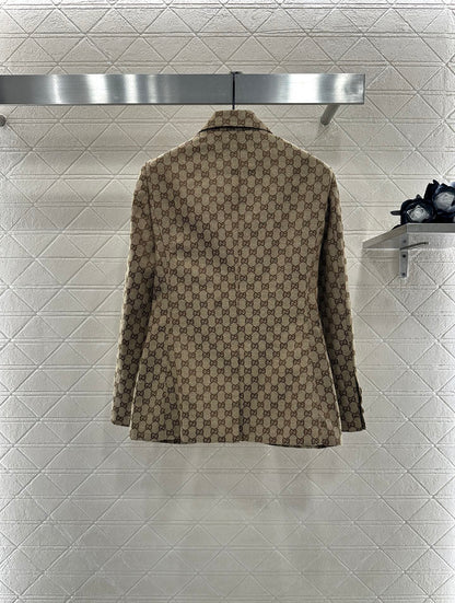 25fw Flip collar jacquard suit jacket
