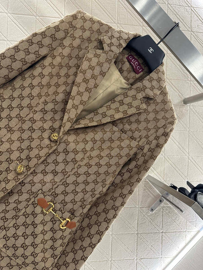 25fw Flip collar jacquard suit jacket