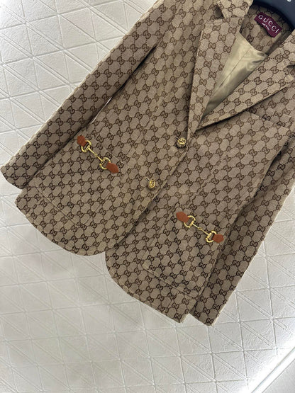 25fw Flip collar jacquard suit jacket