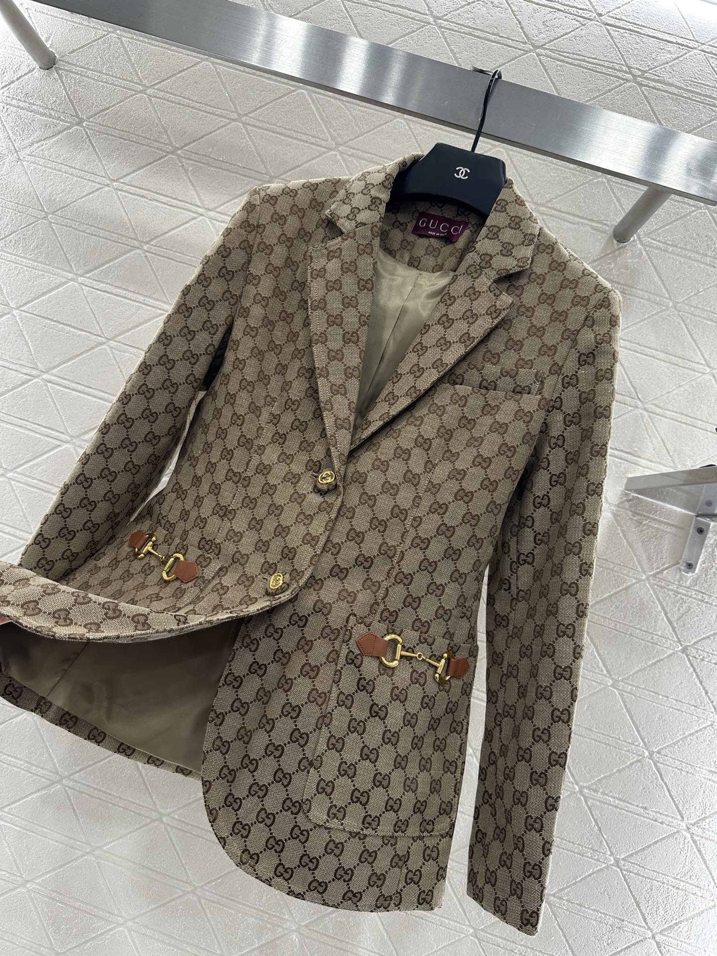 25fw Flip collar jacquard suit jacket