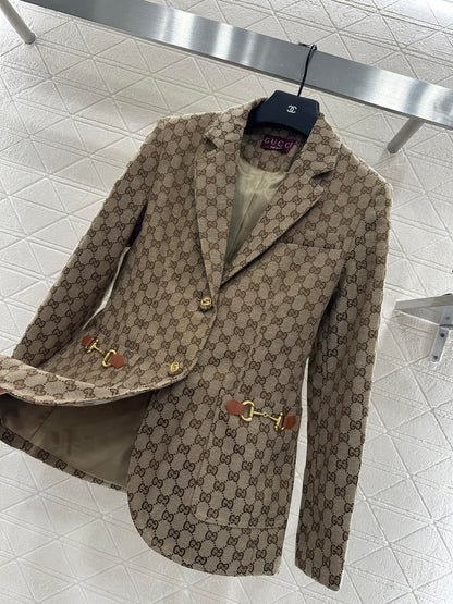 25fw Flip collar jacquard suit jacket