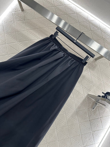 25fw High waisted umbrella shaped mid length skirt