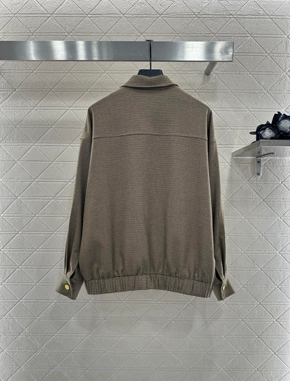 25fw Color blocking lace lace jacket short skirt set