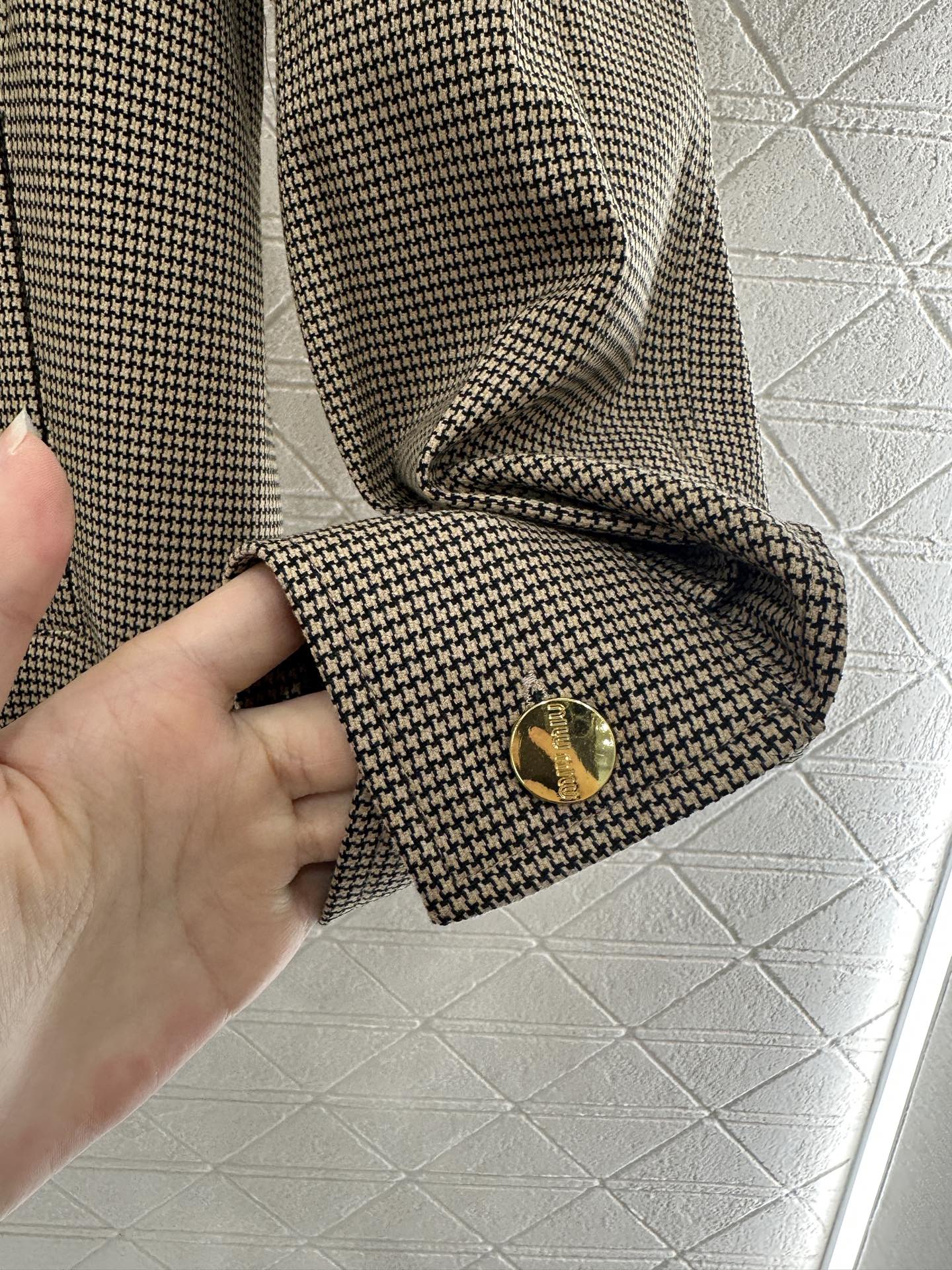 25fw Color blocking lace lace jacket short skirt set