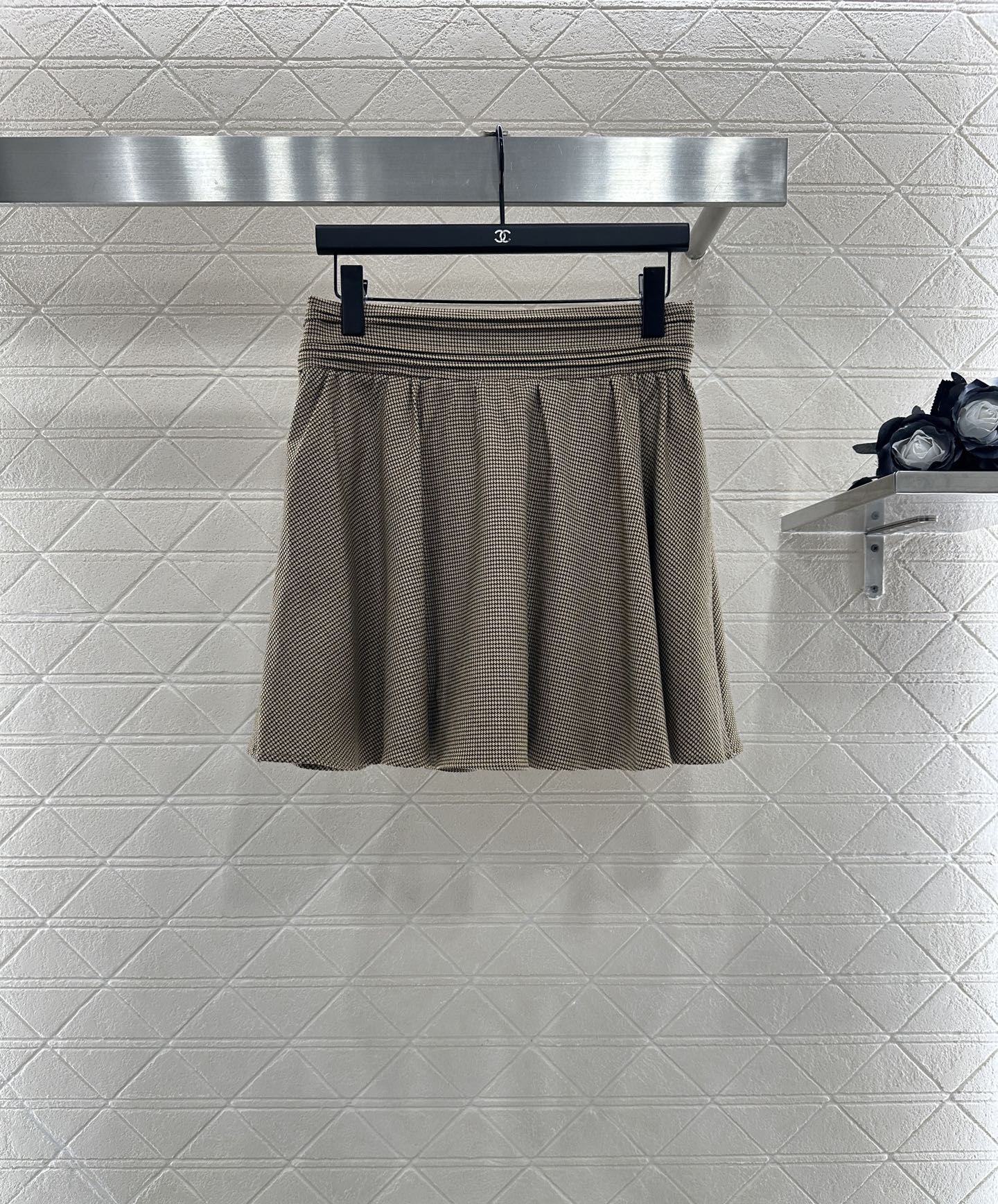 25fw Color blocking lace lace jacket short skirt set