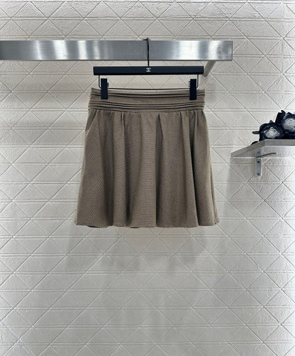 25fw Color blocking lace lace jacket short skirt set