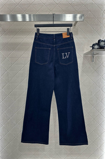 25fw Collar hot pressed diamond pants