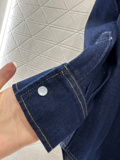 25fw Collar hot pressed diamond denim shirt