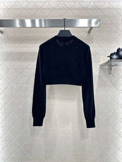 25fw Hollow knit short cardigan