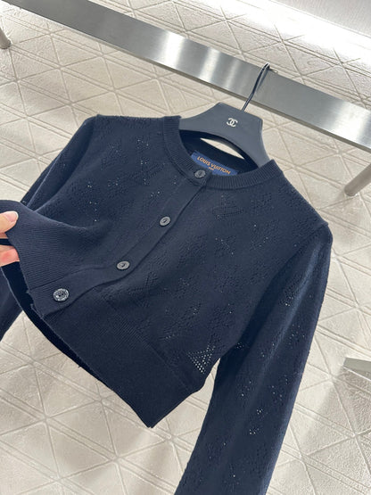 25fw Hollow knit short cardigan