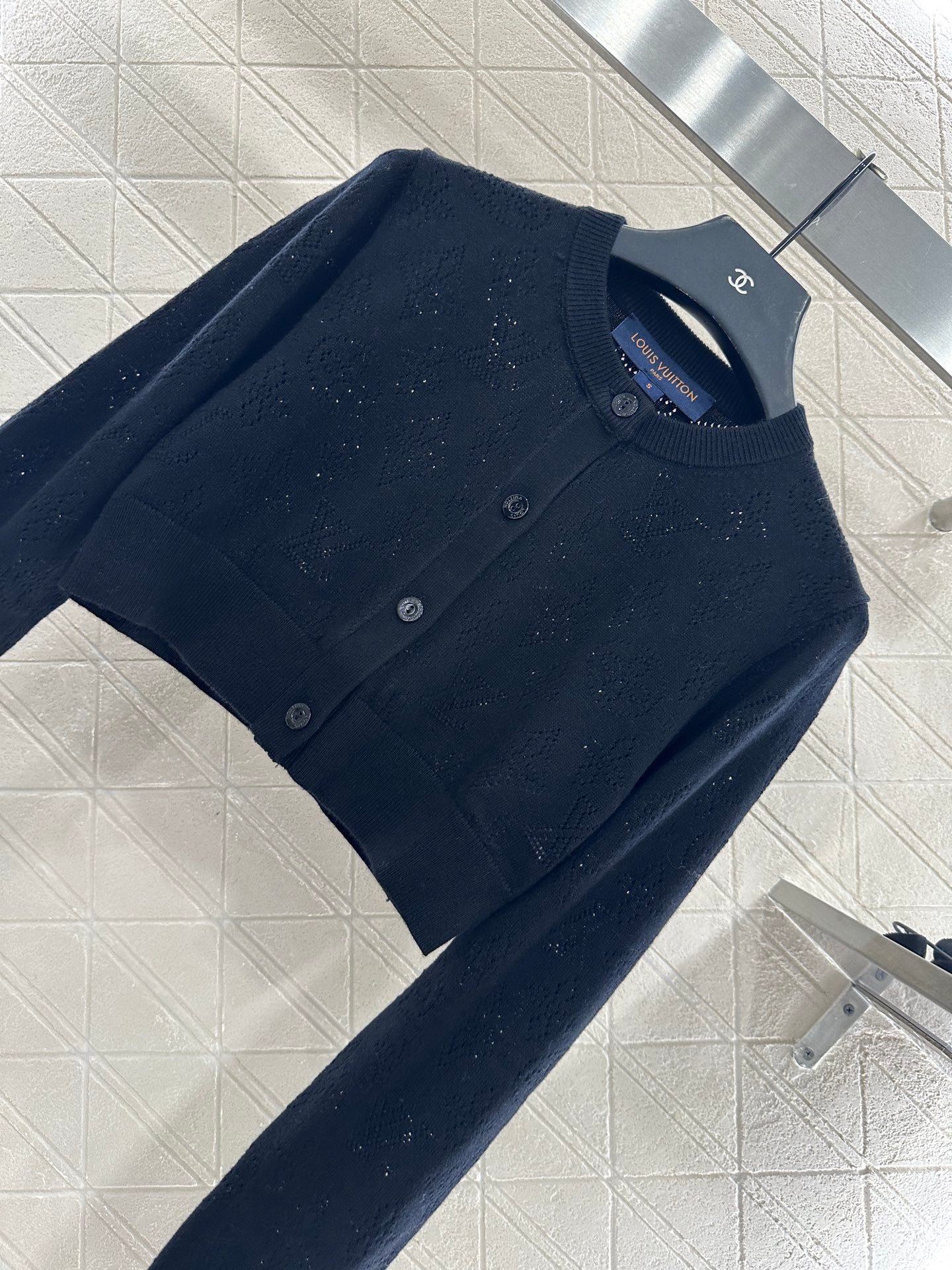 25fw Hollow knit short cardigan