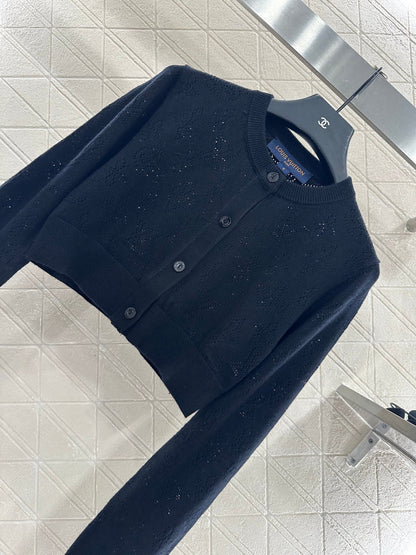 25fw Hollow knit short cardigan