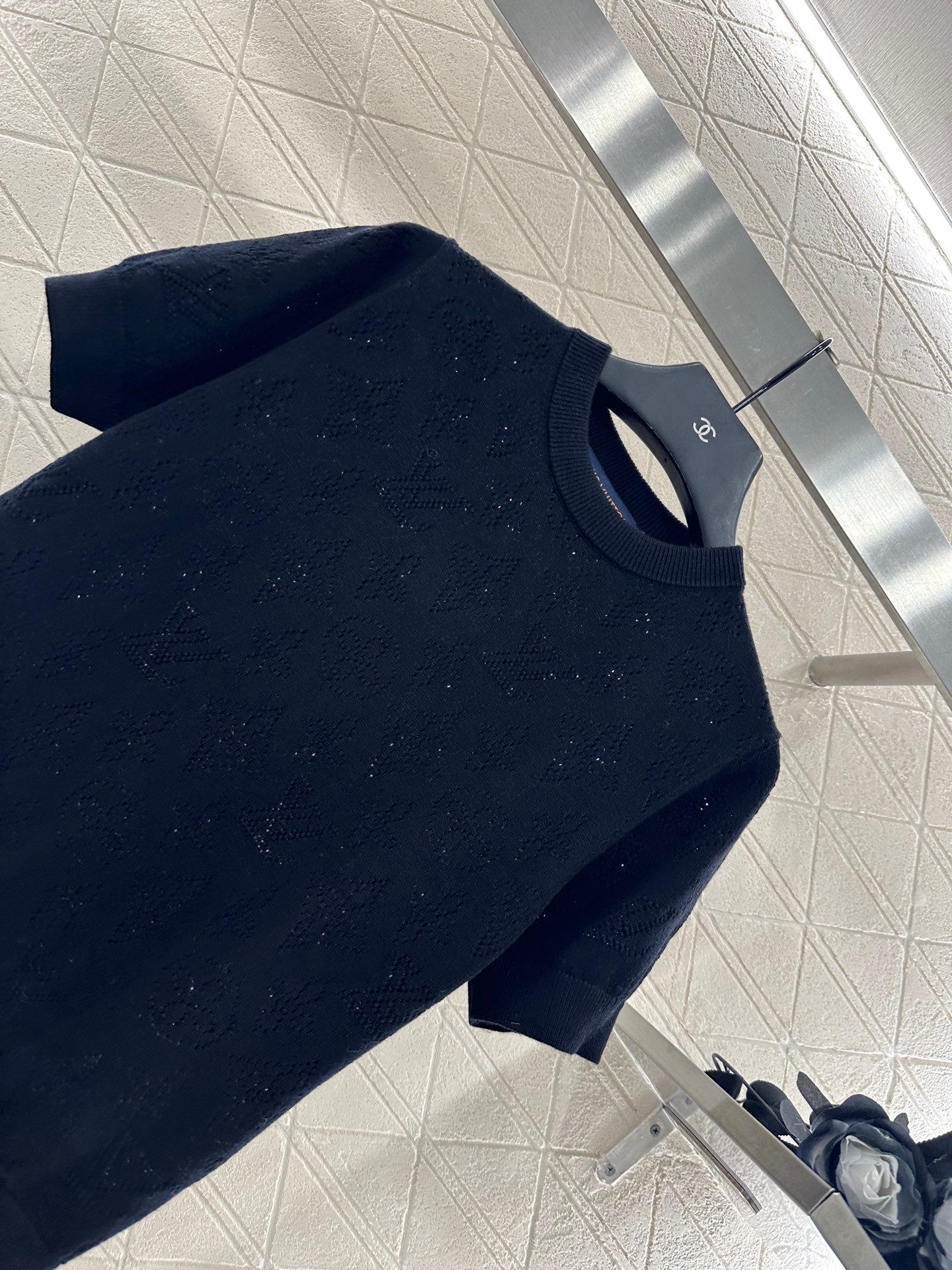 25fw Hollow knit short sleeves