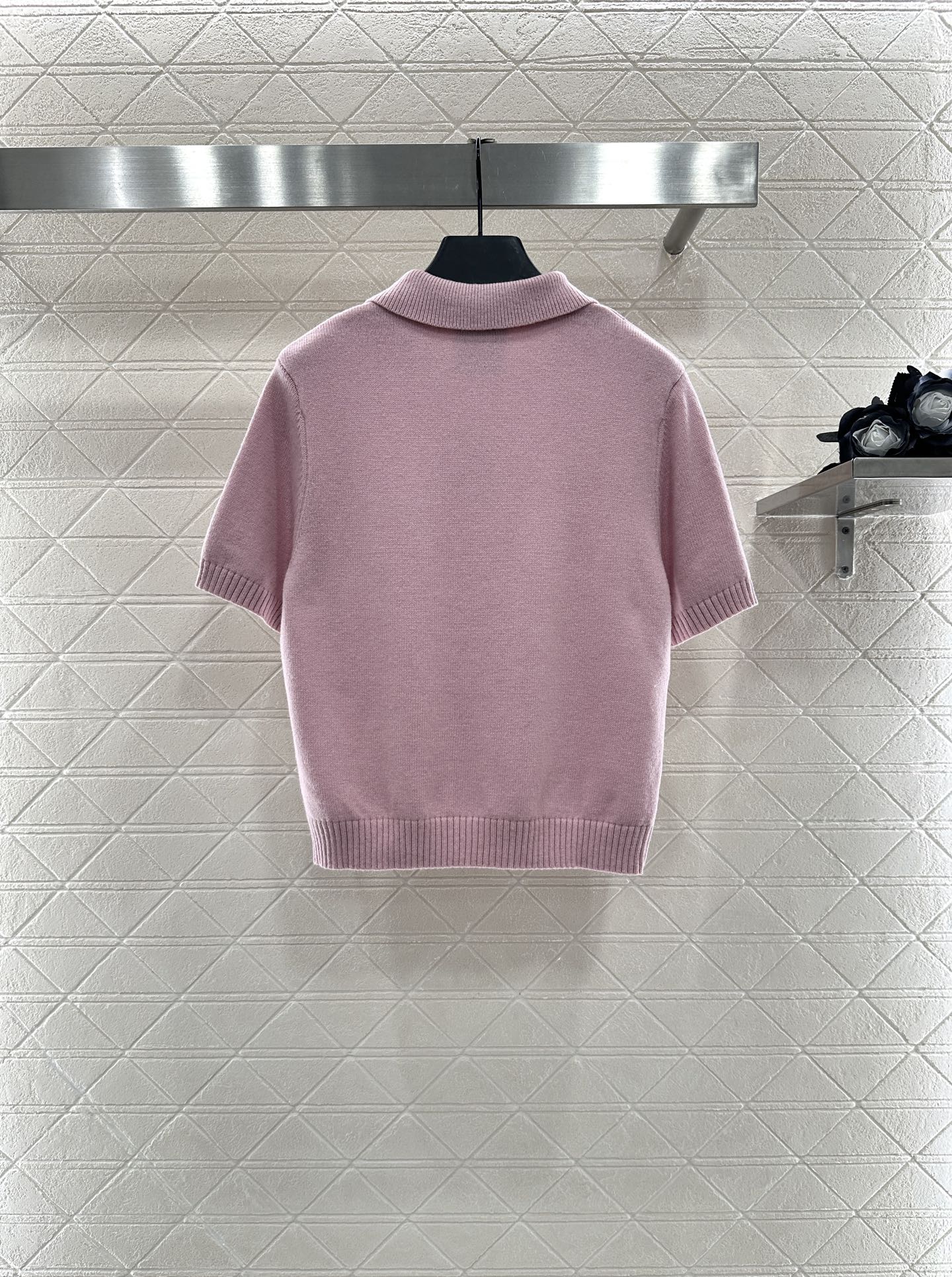 25fw Half open lapel knitted top