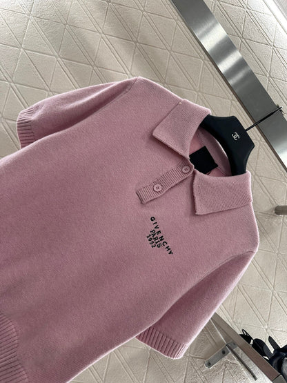 25fw Half open lapel knitted top