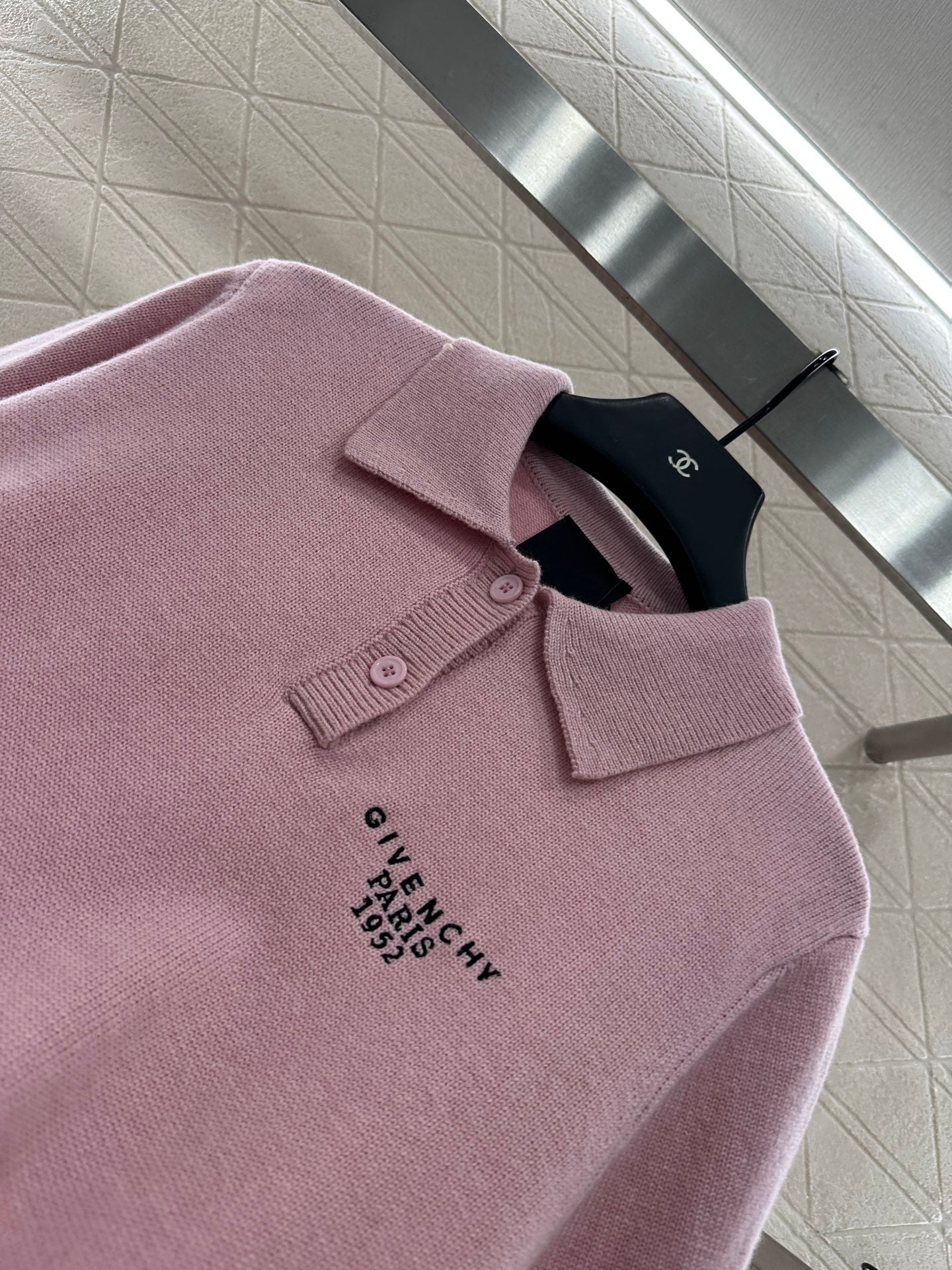 25fw Half open lapel knitted top