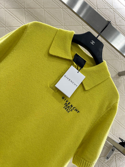 25fw Half open lapel knitted top