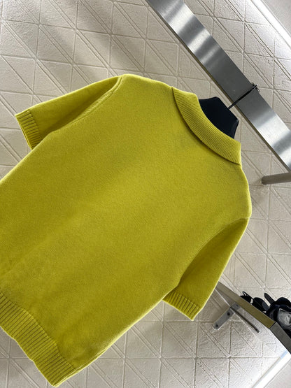 25fw Half open lapel knitted top