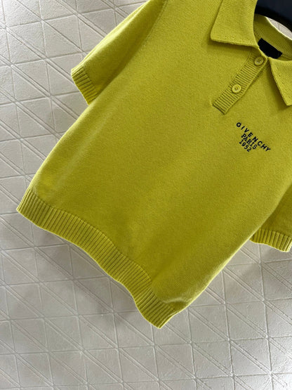 25fw Half open lapel knitted top