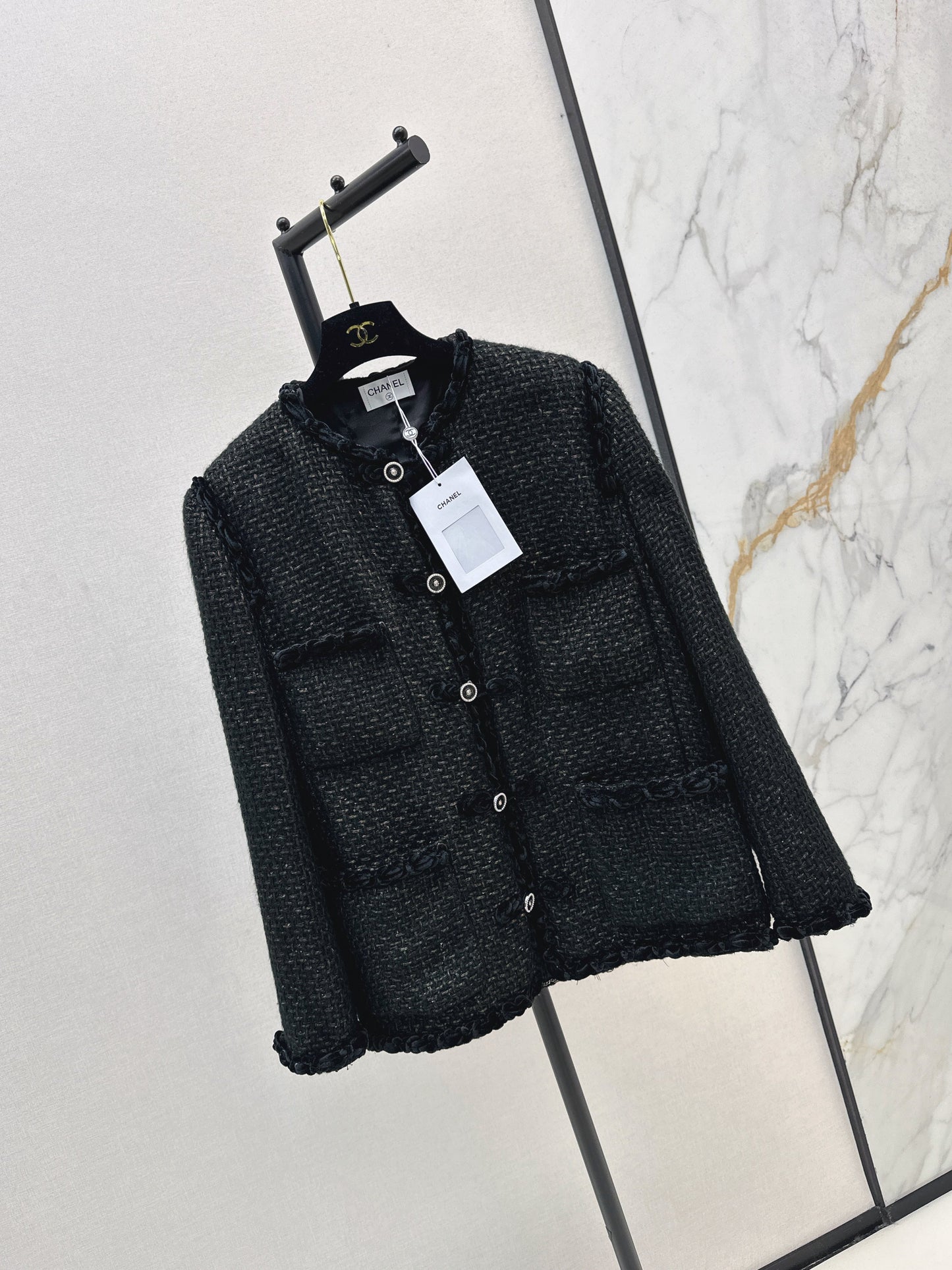25fw Woven jacket with buckle decoration