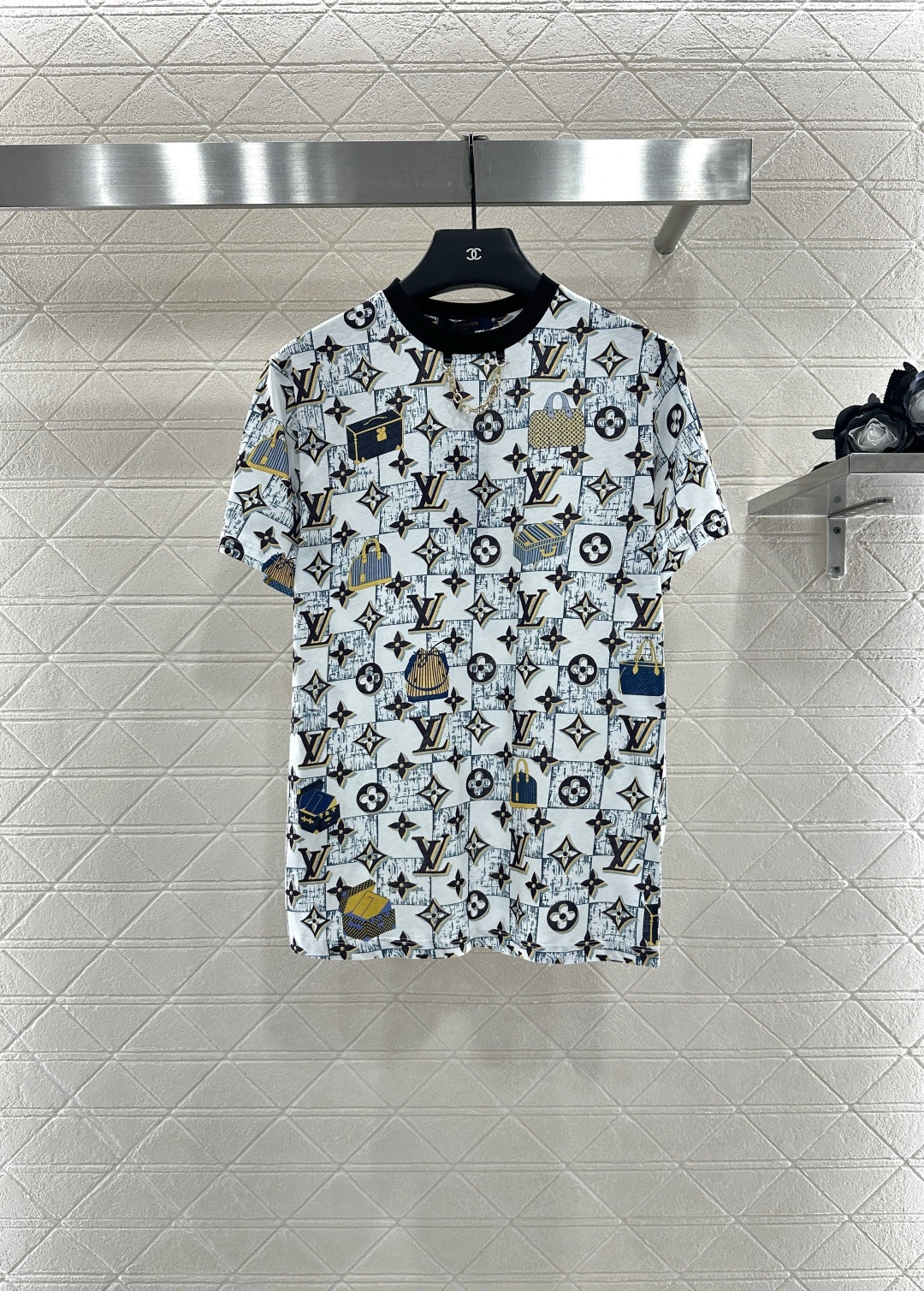 25fw Luggage printed chain T-shirt