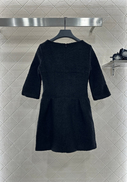 25fw Mid sleeve round neck dress