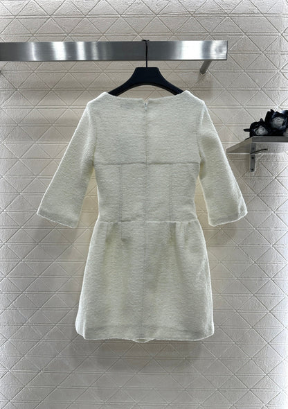 25fw Mid sleeve round neck dress