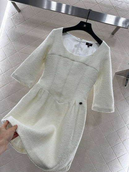 25fw Mid sleeve round neck dress