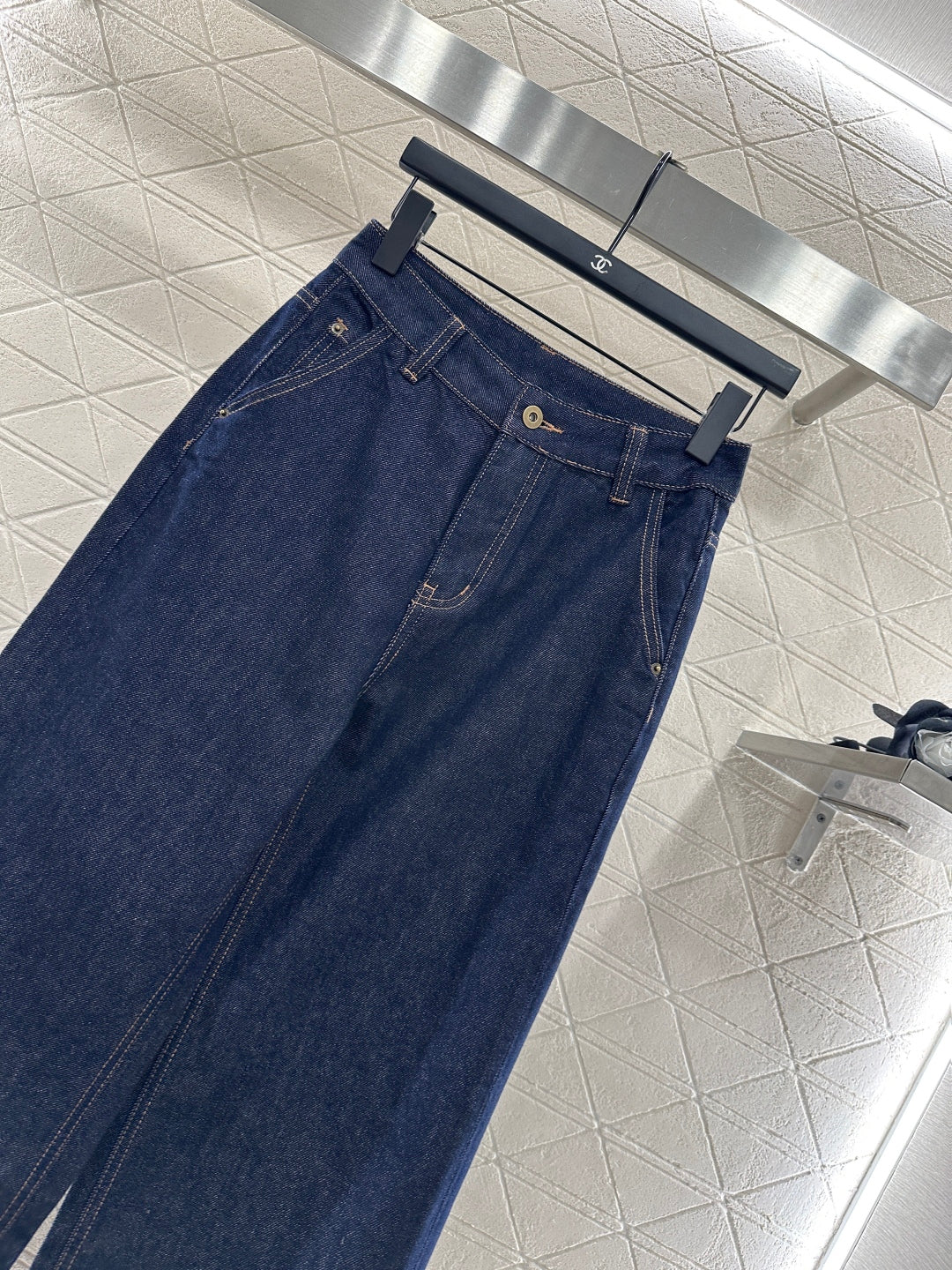 25fw Cherry print denim pants