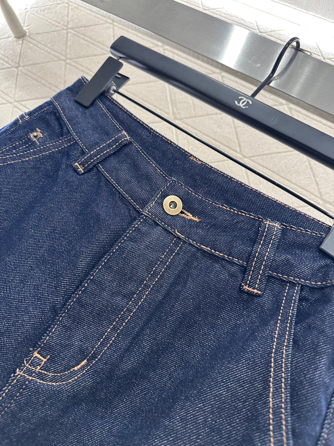 25fw Cherry print denim pants