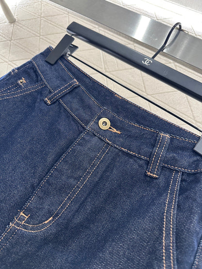 25fw Cherry print denim pants