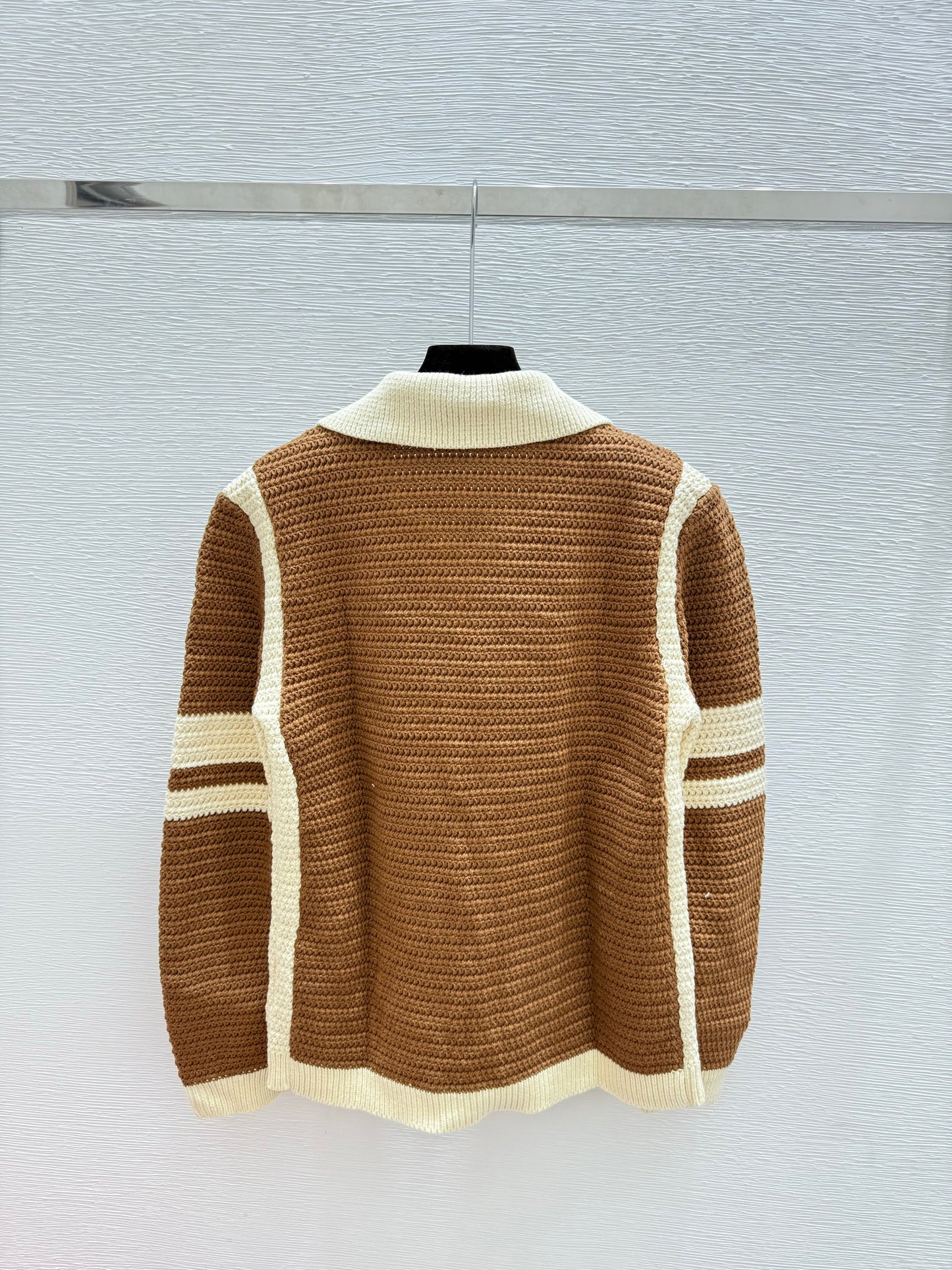 25fw Color blocked lapel cardigan