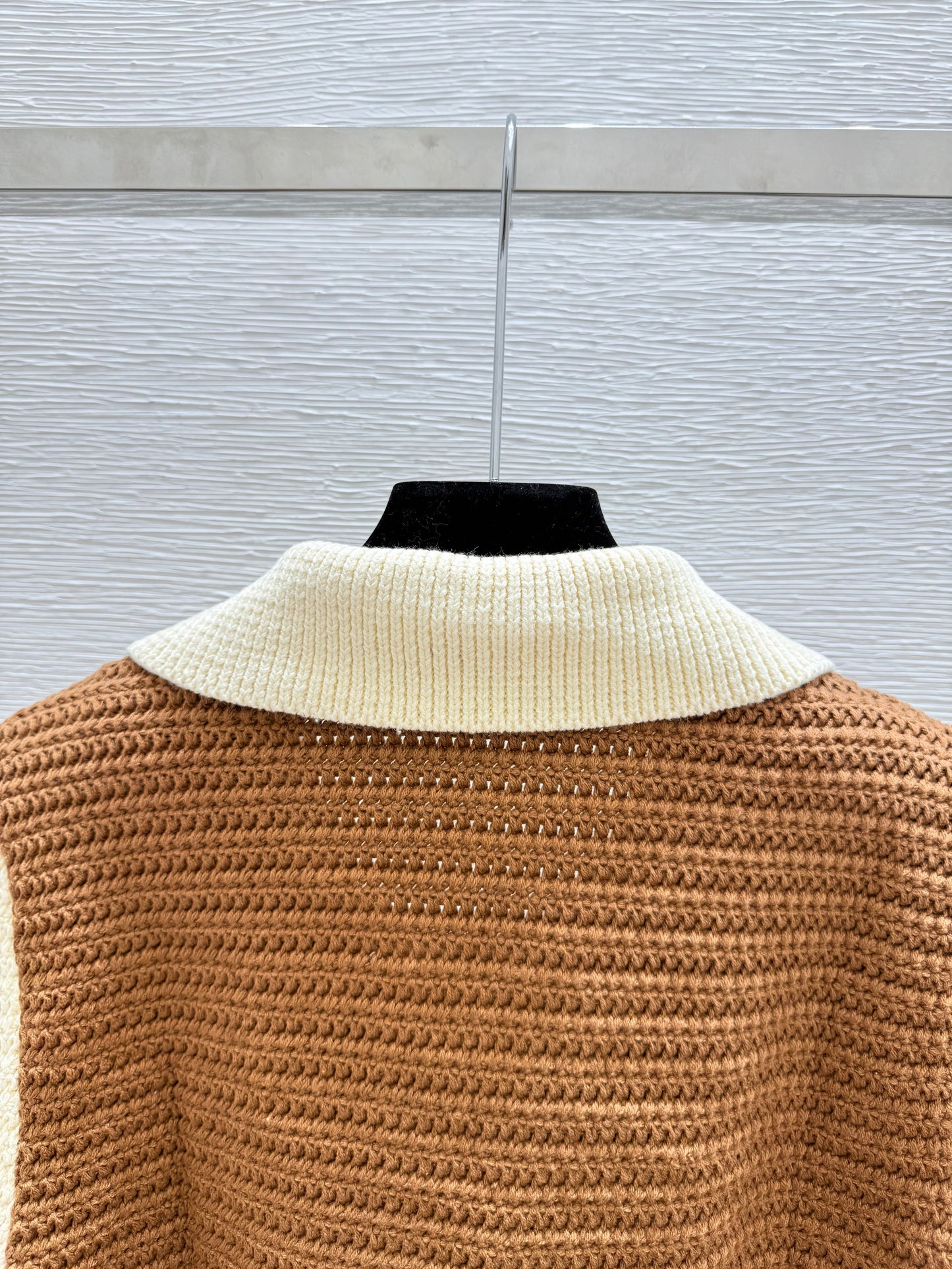 25fw Color blocked lapel cardigan