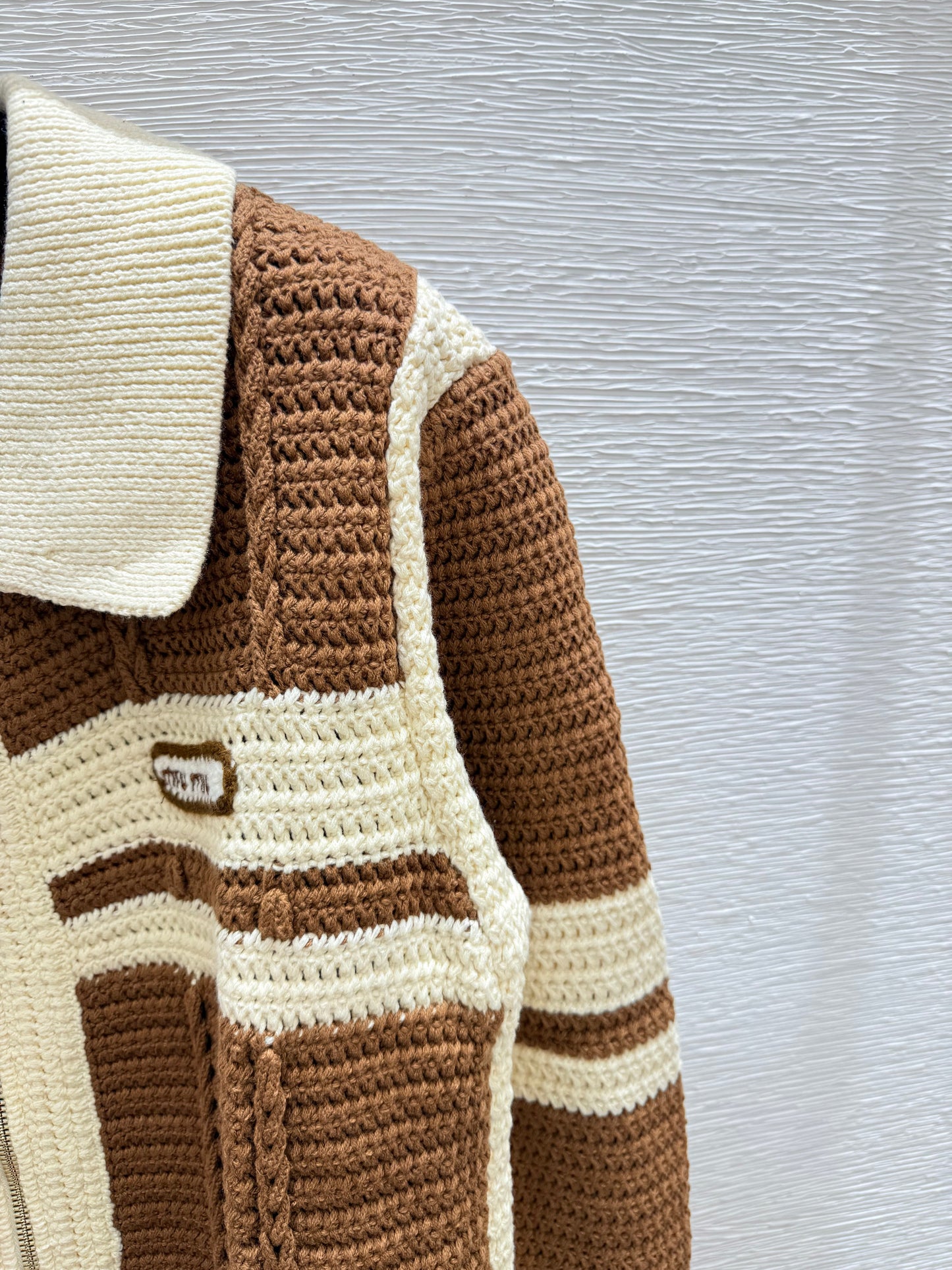 25fw Color blocked lapel cardigan