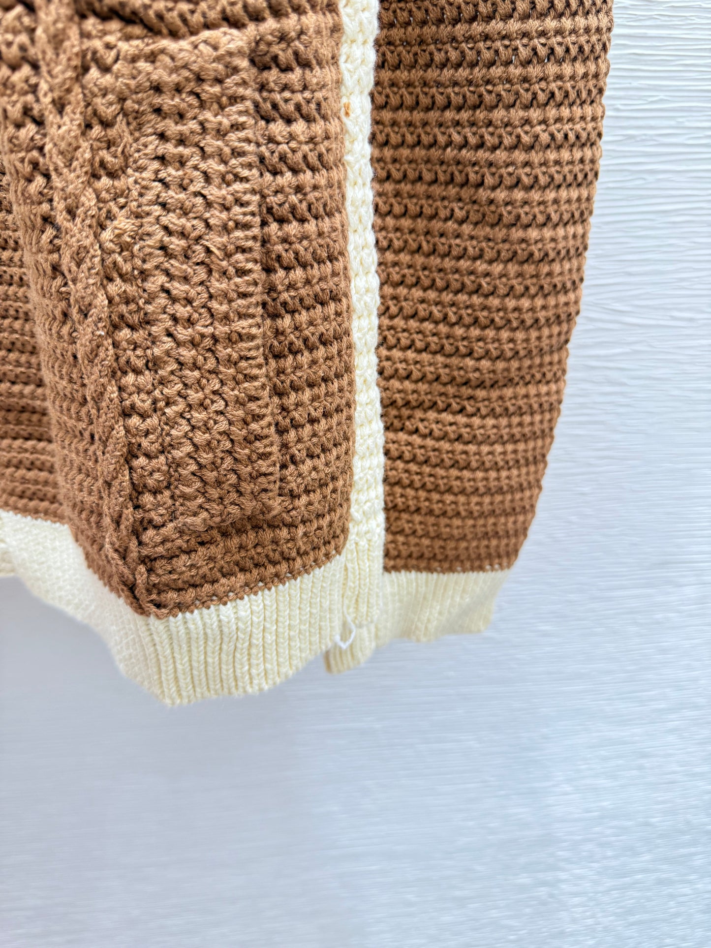 25fw Color blocked lapel cardigan