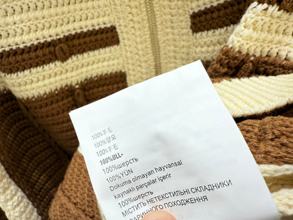 25fw Color blocked lapel cardigan