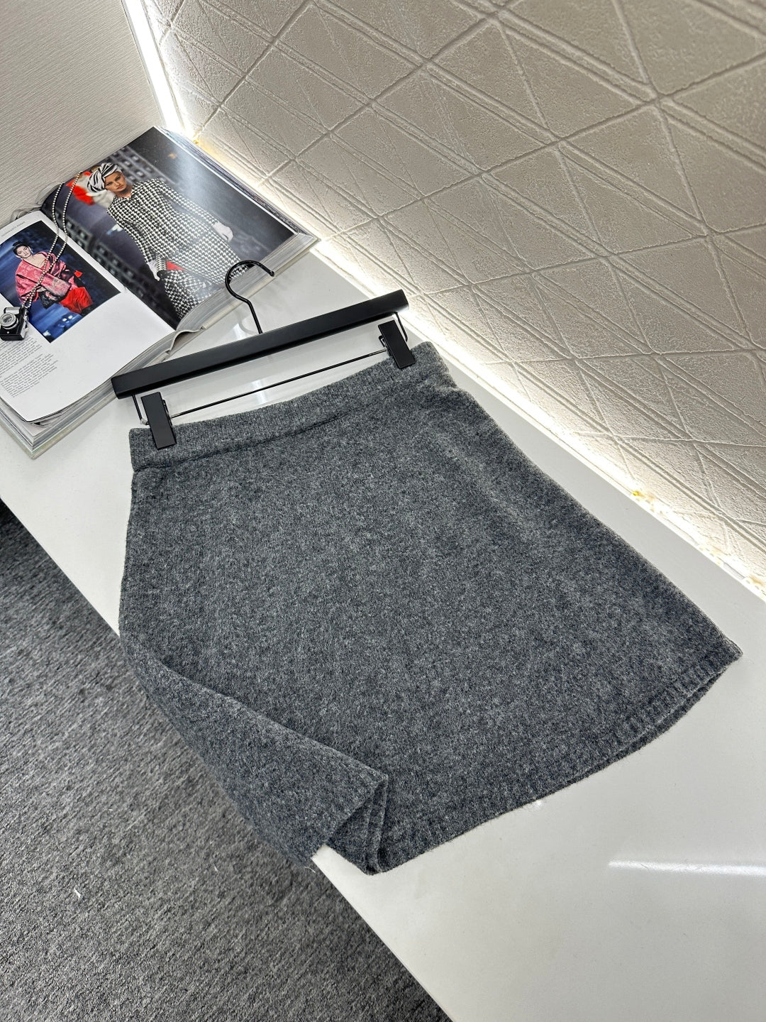 25fw Knitted cardigan vest short skirt three piece set