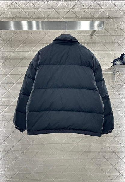 25fw Collar down jacket made of patchwork leather