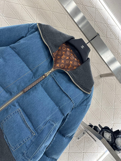 25fw Cowboy collar zipper jacket down