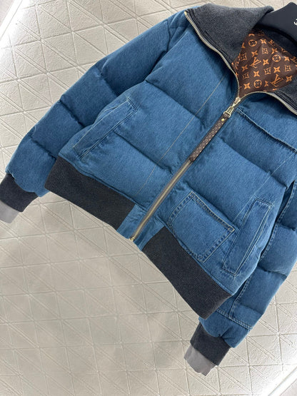 25fw Cowboy collar zipper jacket down