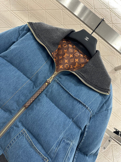 25fw Cowboy collar zipper jacket down