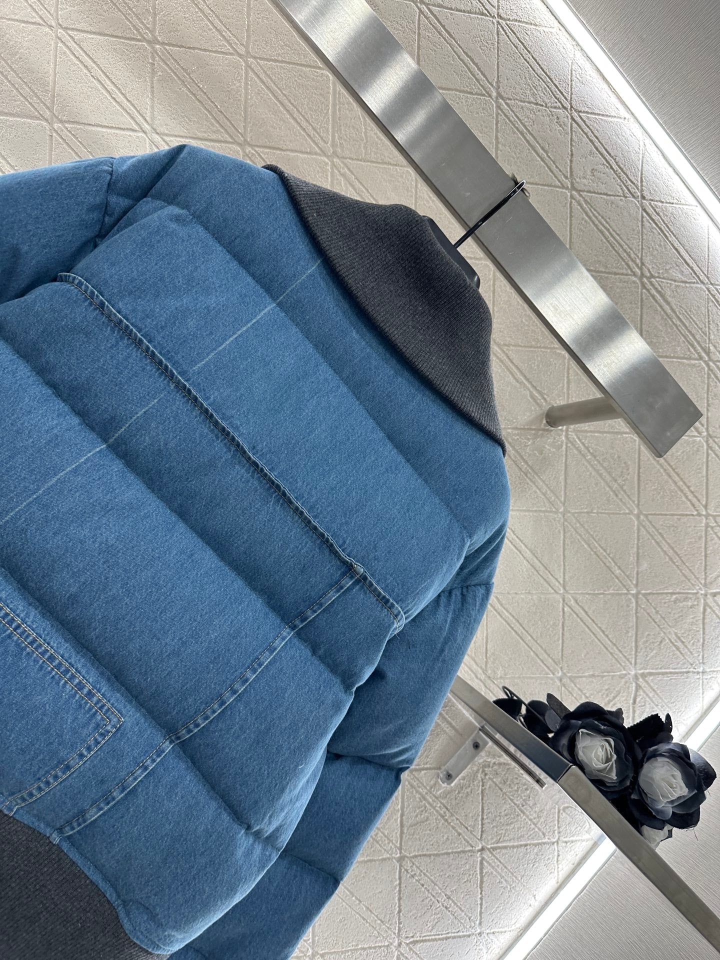 25fw Cowboy collar zipper jacket down